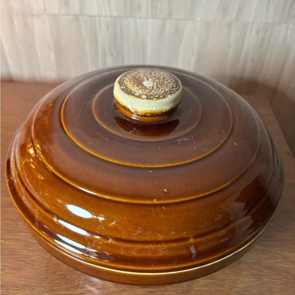 Monmouth USA Brown Glazed Ceramic Casserole with Lid